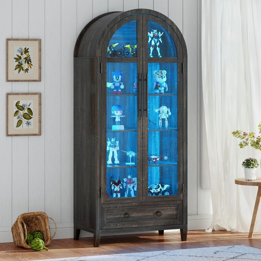 Lighting - 73-Zoll Vitrine mit gewölbtem Glas, 4