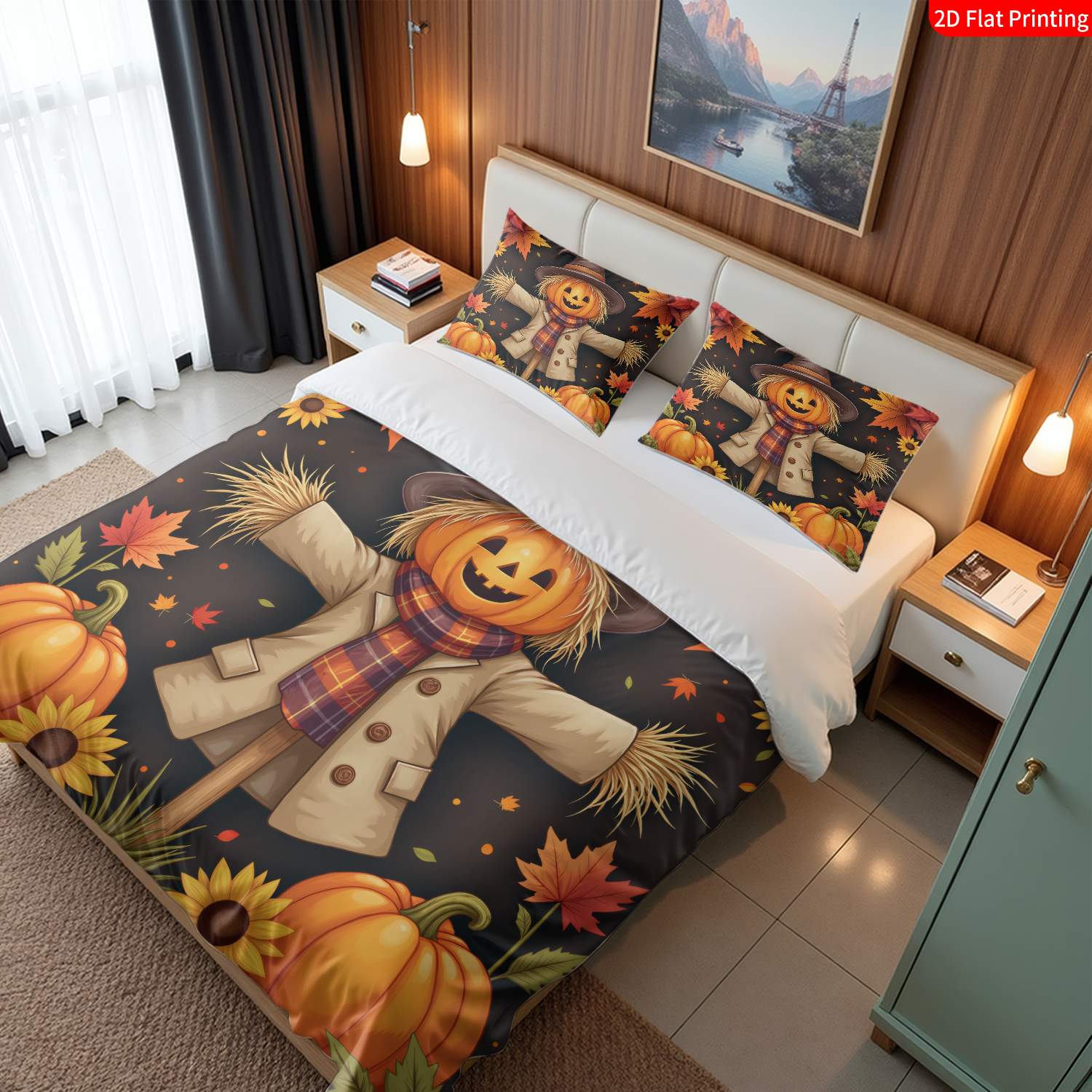 Duvet Cover Sets With Zipper - Bettwäsche-Set mit Kissenbezügen, dreiteiliges Bettwäsche-Set (1