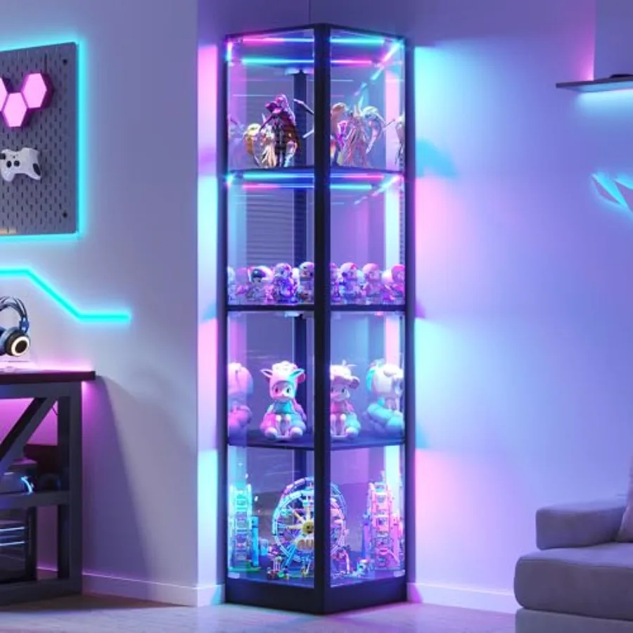 Lighting - Eckvitrine für Wohnzimmer, mit Türen aus