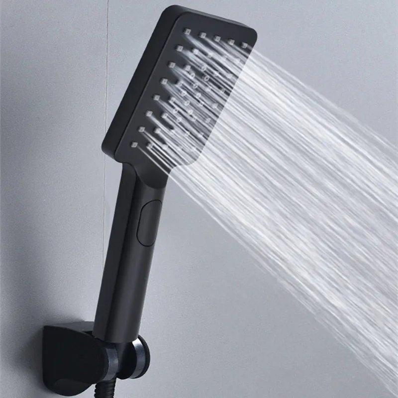 High Pressure Shower Head Handheld - Hochdruck-Handbrause mit Ein-Knopf-Stopp-Funktion - Wassersparendes Badezimmer-Zubehör-Set