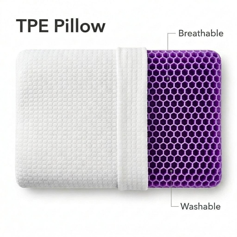 Anti Snore Contour Pillow - Atmungsaktives TPE-Pektin-Kissen Ergonomische Kurve Druckfreie Halswirbelsäulen-Unterstützung