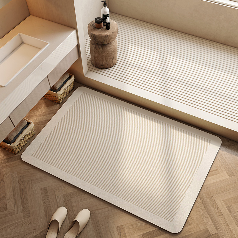 Quick Dry Diatomite Bath Mat - Diatomit-Badematte Superabsorbierend Schnelltrocknend Rutschfeste Badezimmermatte Waschfreie