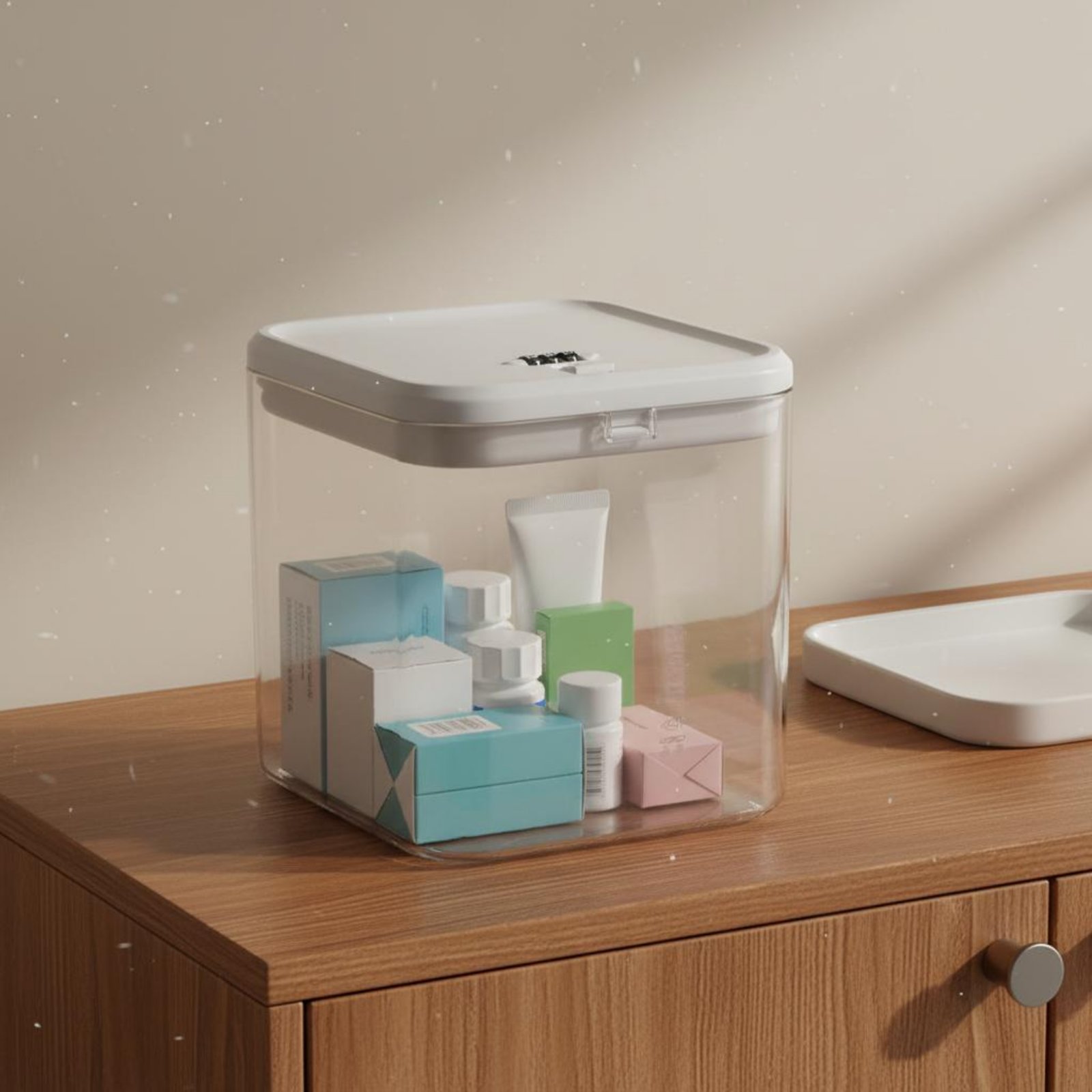 Kitchen - Transparente, abschließbare Box, vielseitige, abschließbare Aufbewahrungsbox,