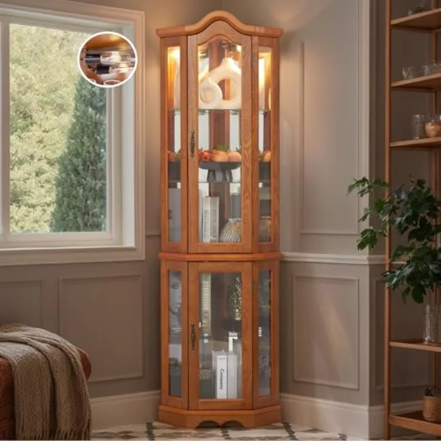 Storage & Organization - Eckvitrine für Bar und Spirituosenlagerung, beleuchtete
