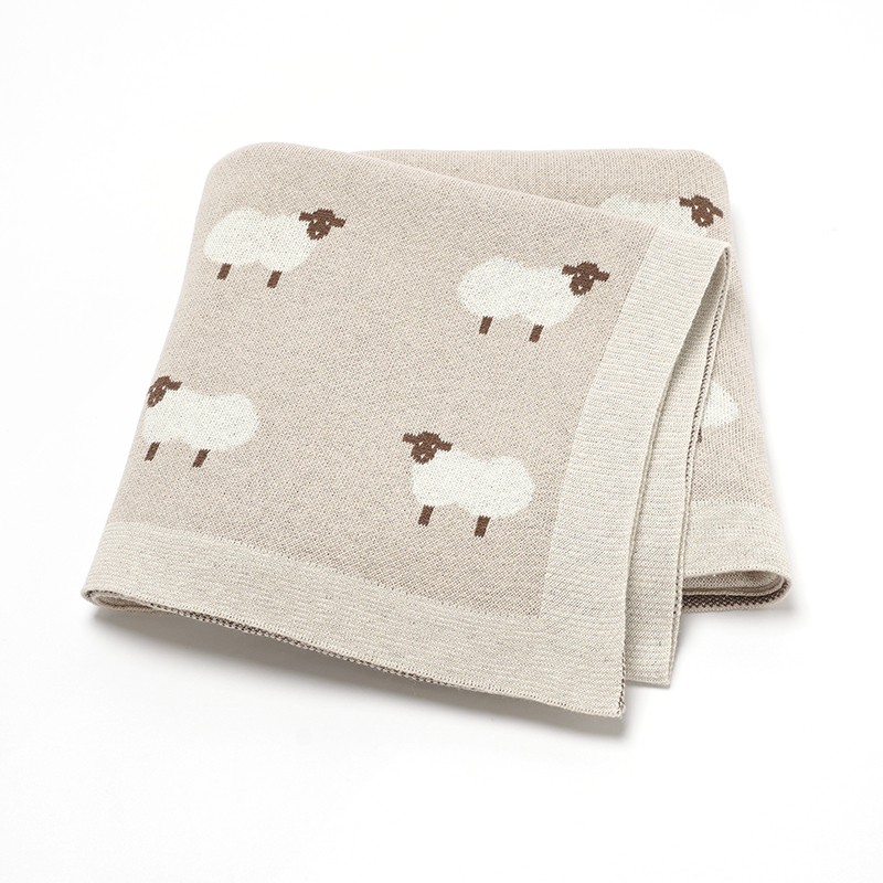 Muslin Cotton Bedspread - Süße Schaf druck Musselin Neugeborene Jungen