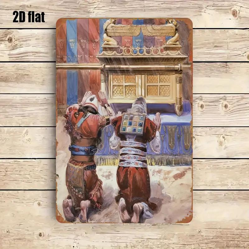 Kitchen - CIFBUY Rustikale biblische Szene, Metall-Wandkunst, wetterfest,