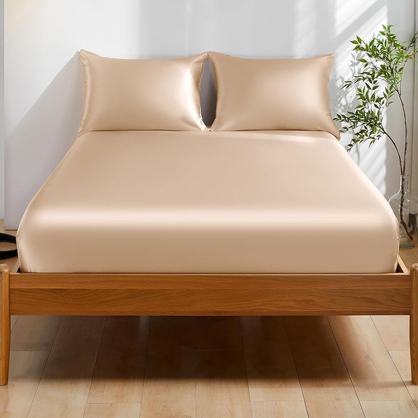 Fitted Bed Sheets Deep Pocket - 100% Maulbeerseide Spannbettlaken 22 Momme mit