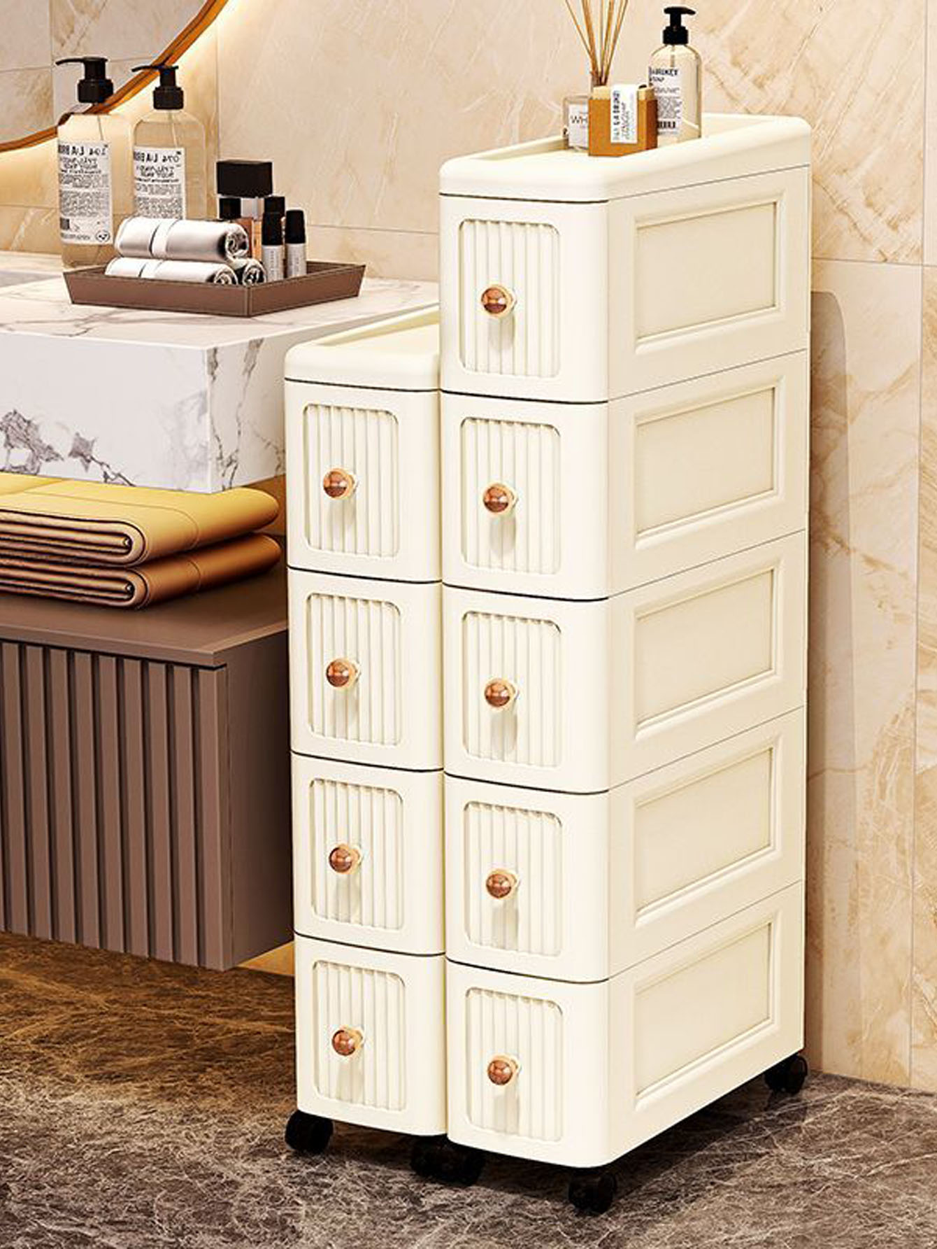 Storage & Organization - 15 cm breiter Schrank mit Gitterregal