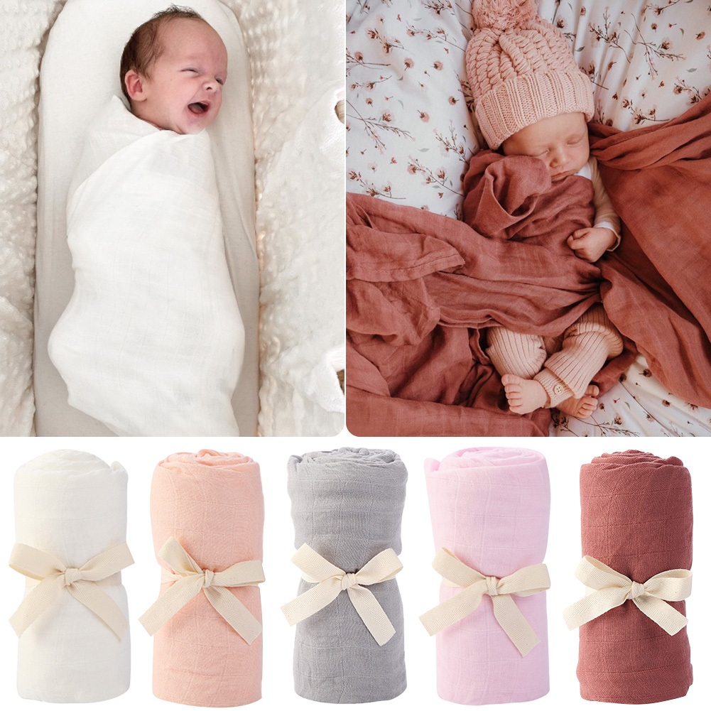 Muslin Cotton Bedspread - Solide Bambus Baumwolle Baby Decke Infant