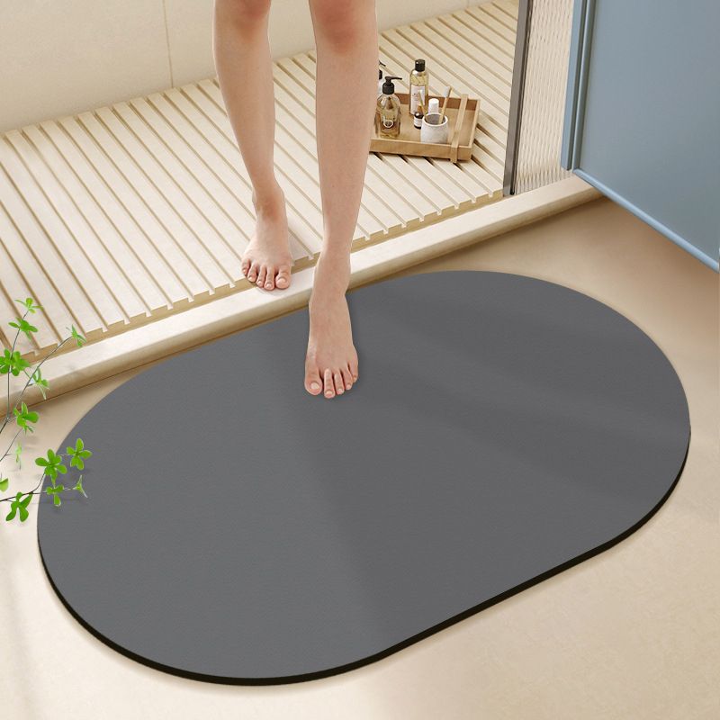 Quick Dry Diatomite Bath Mat - VIKAMA Unregelmäßige Ovale Diatomeenerde-Badematte Schnelltrocknend Rutschfest