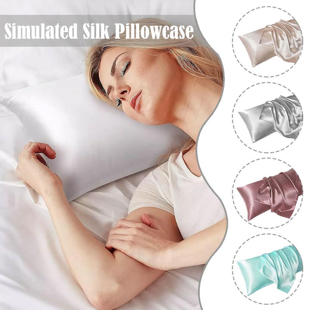 Satin Silk Pillowcase Hair Skin - Luxuriöser Satin-Kissenbezug für Haarhaut, Seidensatin-Kissenbezug, 51