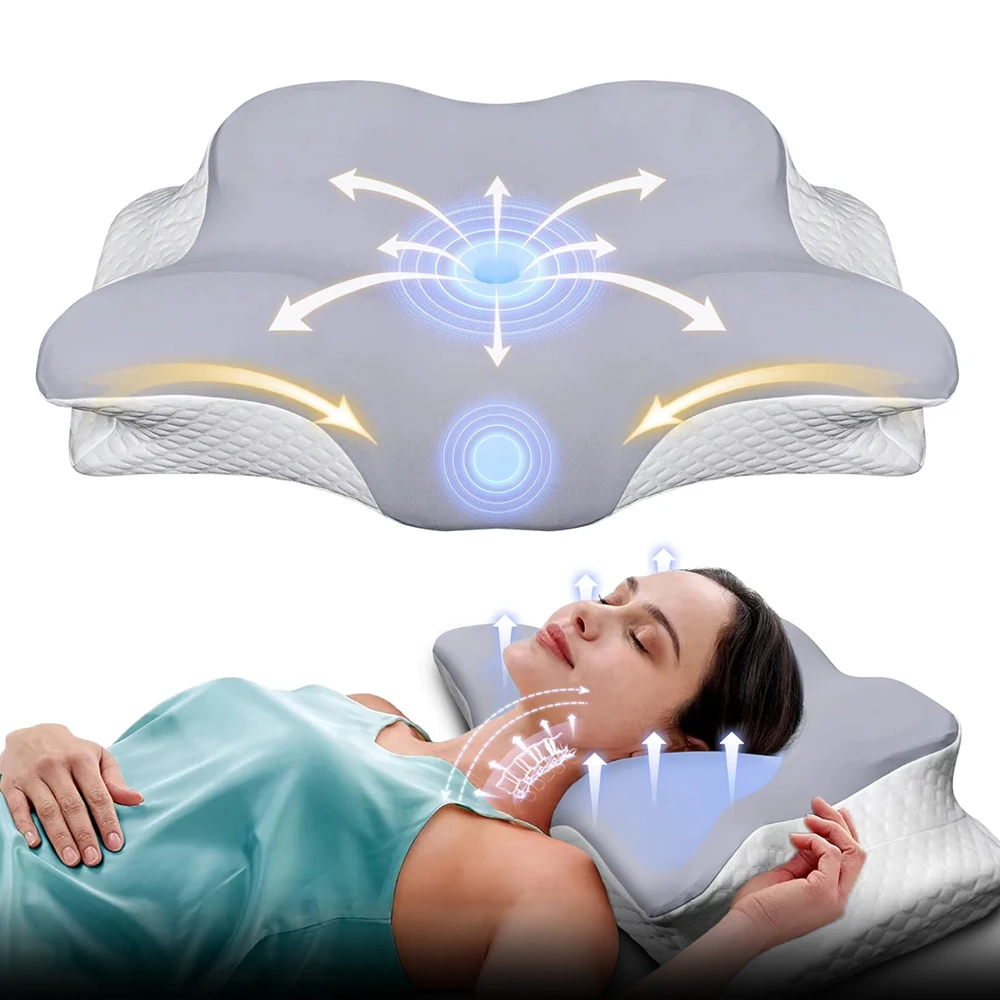 Memory Foam Orthopedic Pillow Neck Pain - Memory-Schaum-Kissen in Schmetterlingsform, entspannendes Nackenkissen mit