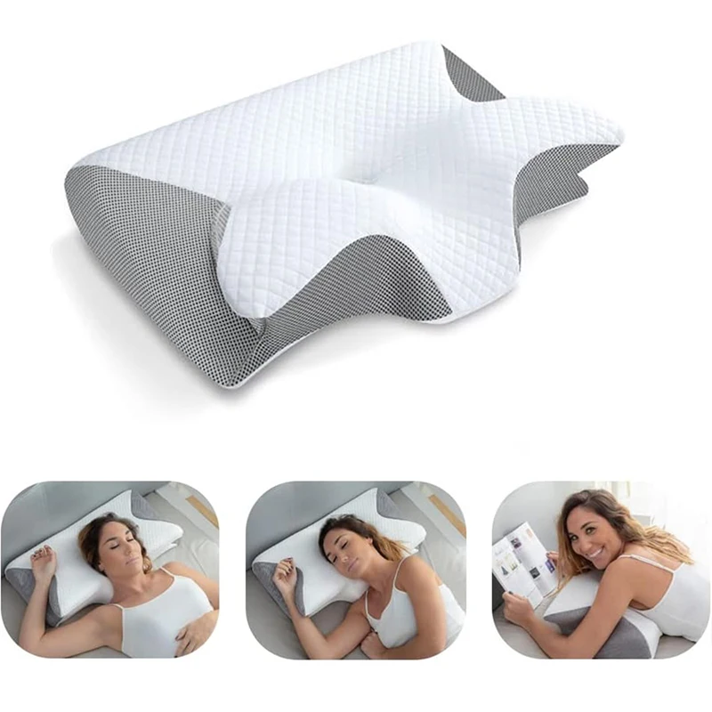 Memory Foam Orthopedic Pillow Neck Pain - Orthopädisches Kontur-Nackenkissen aus Memory-Schaum 2-in-1 Ergonomisches