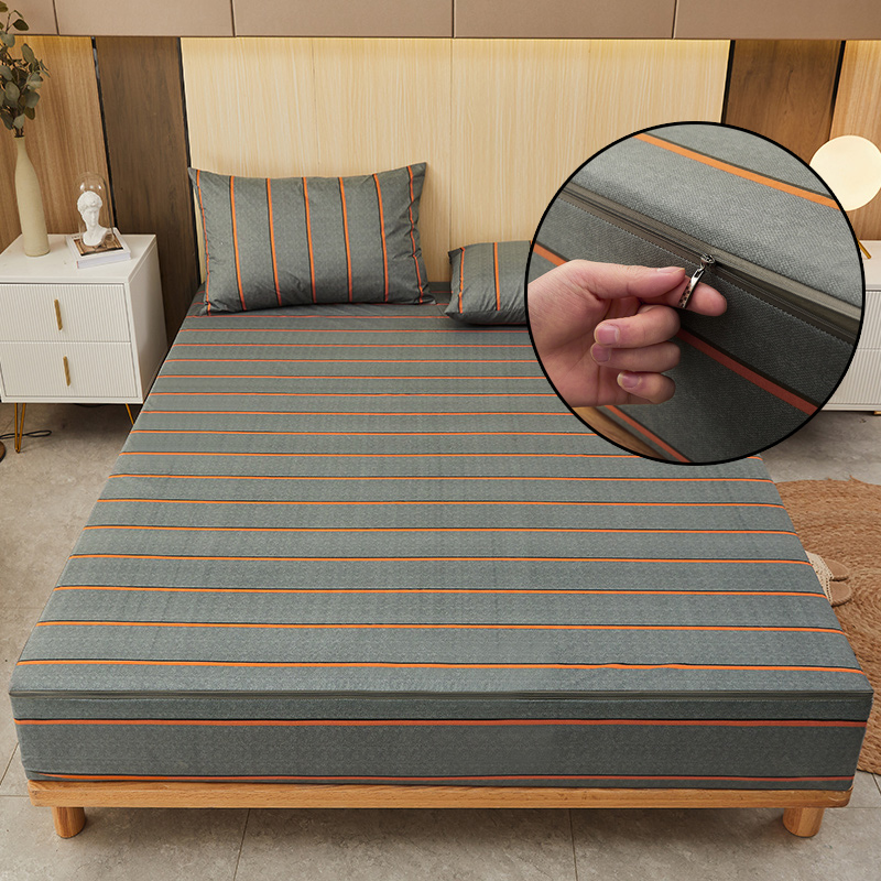 Waterproof Mattress Protector Breathable - Bedruckter wasserdichter Matratzenbezug mit Reißverschluss, 6-seitig,