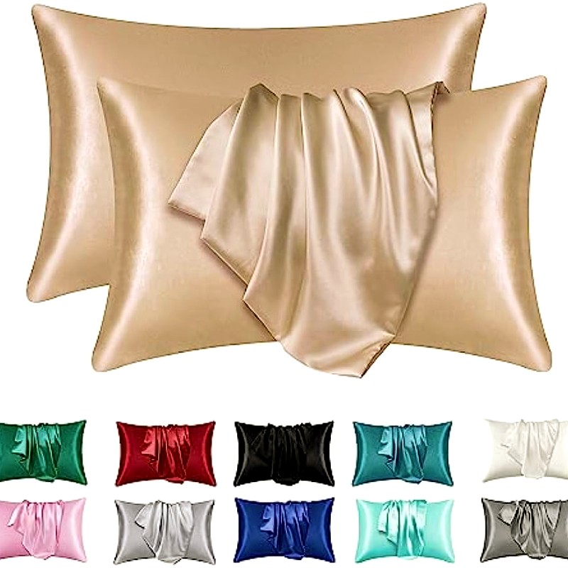 Satin Silk Pillowcase Hair Skin - 2 Stück Satin-Seidenkissenbezüge für Haar und