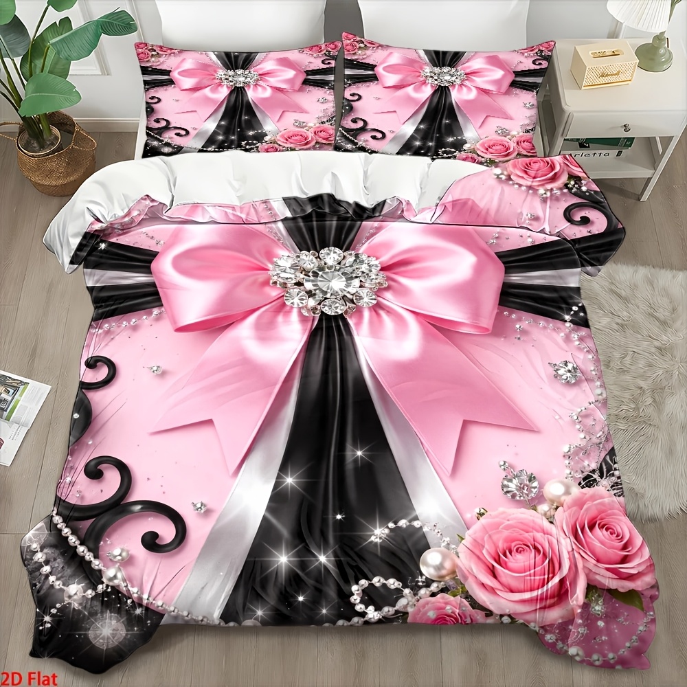 Duvet Cover Sets With Zipper - 3-teiliges, modisches Bettwäsche-Set in Schwarz und