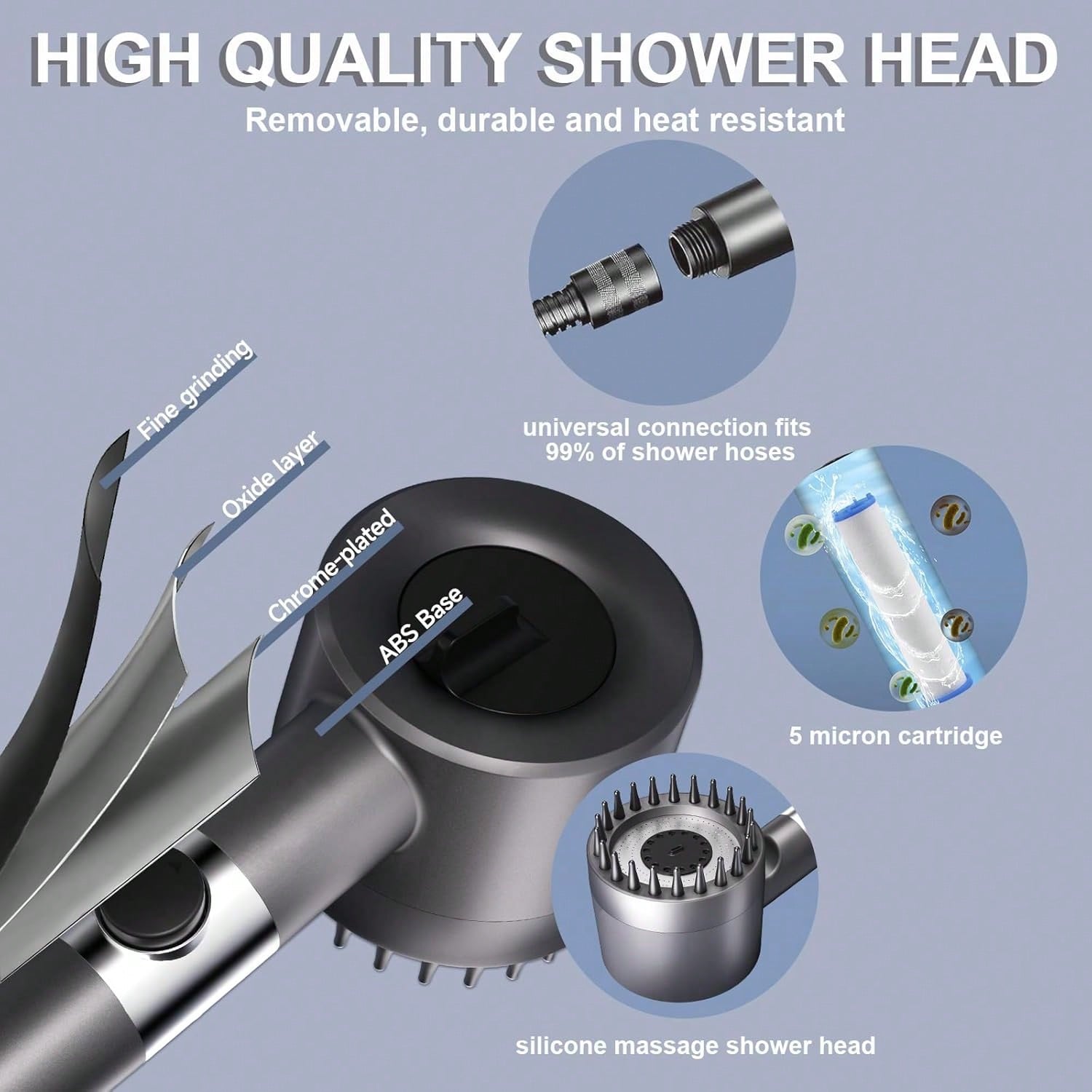 Hochdruck-Handbrause mit 5 Fil – High Pressure Shower Head Handheld Bewertung und Preis