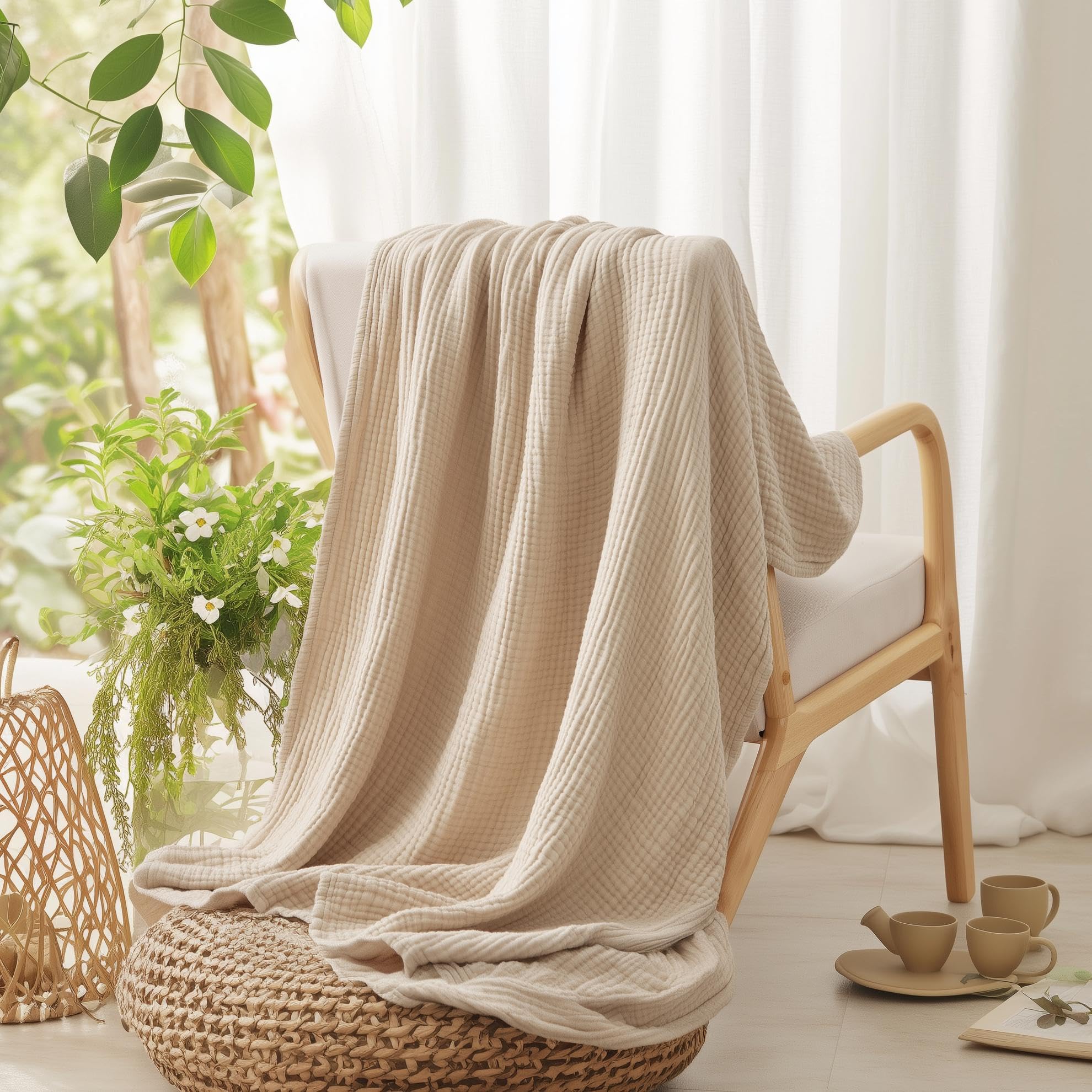 Decke aus 100 % Baumwolle für  – Muslin Cotton Bedspread Bewertung und Preis