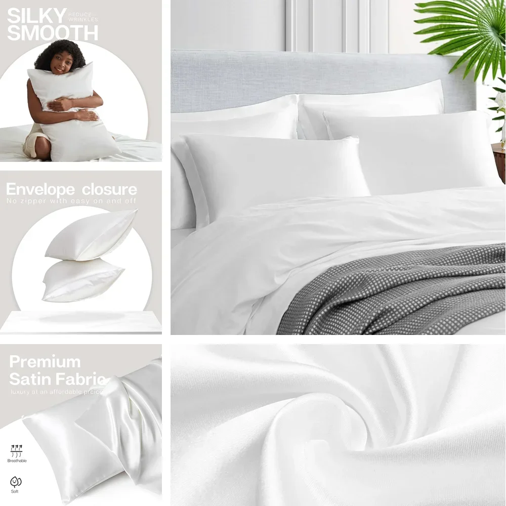 2er-Pack Satin-Kissenbezüge fü – Satin Silk Pillowcase Hair Skin Bewertung und Preis