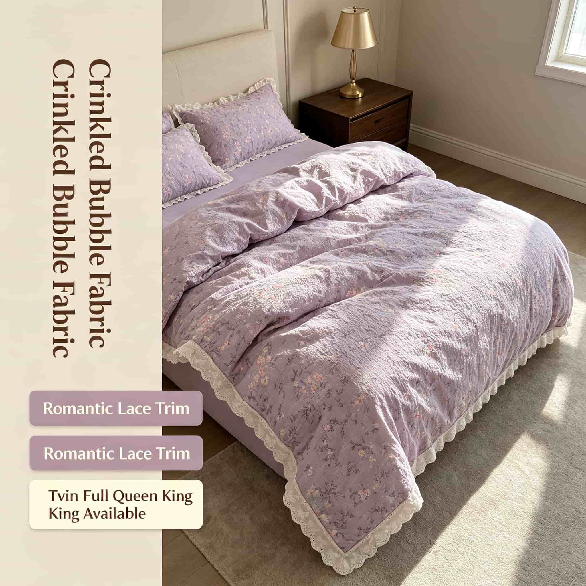 Bettwäsche-Sets mit Rüschen un – Aesthetic Floral Duvet Cover Bewertung und Preis