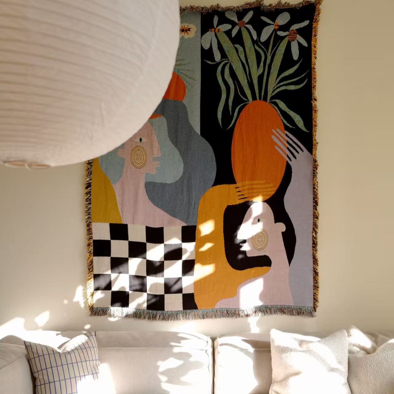 Moderne Abstrakte Kunst-Wandte – Boho Throw Blanket Fringe Bewertung und Preis