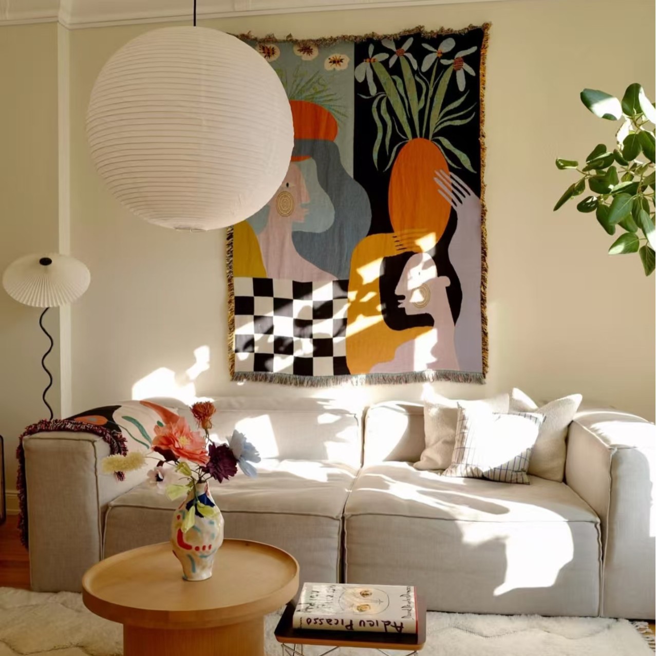 Moderne Abstrakte Kunst-Wandte – Boho Throw Blanket Fringe Bewertung und Preis