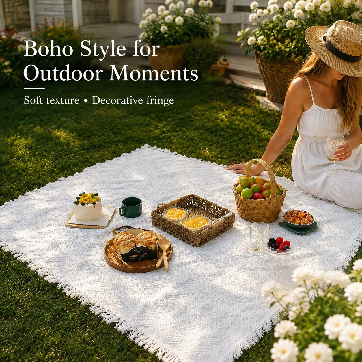 Boho Picknickdecke Outdoor Cam – Boho Throw Blanket Fringe Bewertung und Preis