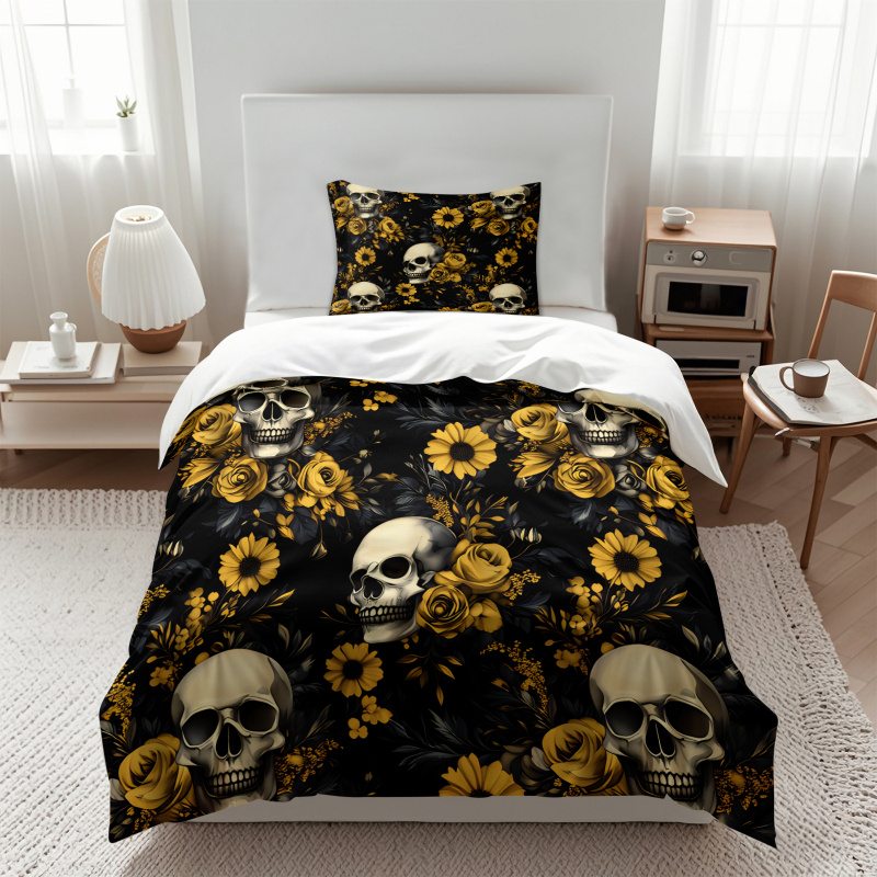 Dunkle Ästhetik Totenkopf Gelb – Aesthetic Floral Duvet Cover Bewertung und Preis