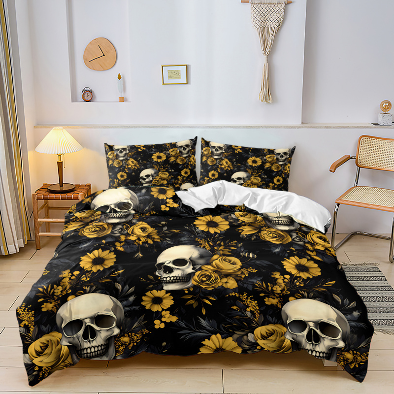 Dunkle Ästhetik Totenkopf Gelb – Aesthetic Floral Duvet Cover Bewertung und Preis