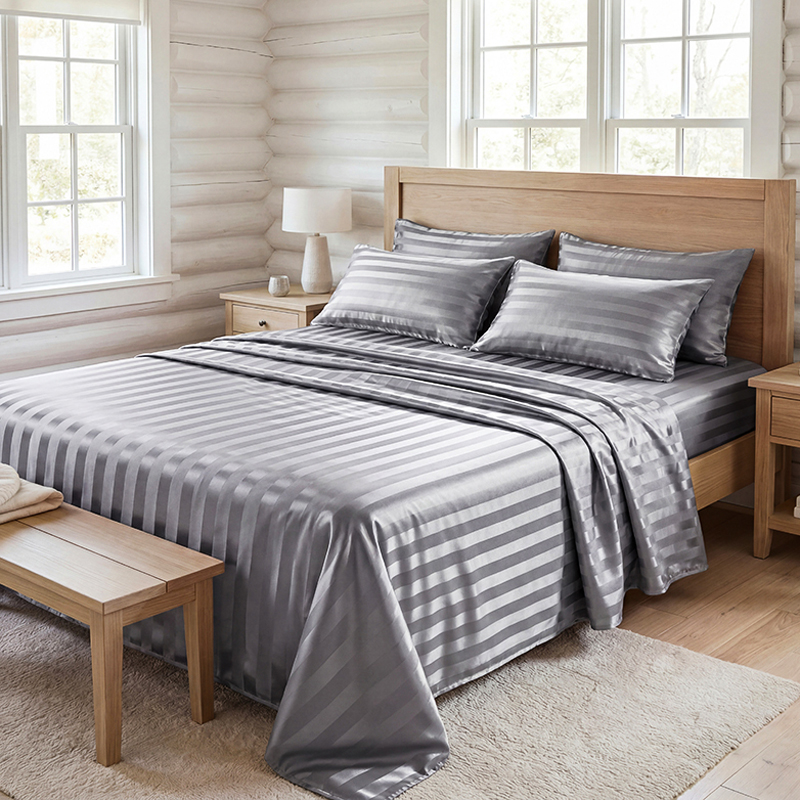 Knitterfreies gestreiftes Sati – Fitted Bed Sheets Deep Pocket Bewertung und Preis