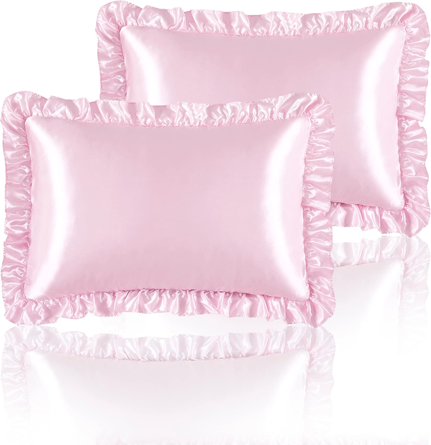 2 Stück Satin-Rüschenkissenbez – Satin Silk Pillowcase Hair Skin Bewertung und Preis