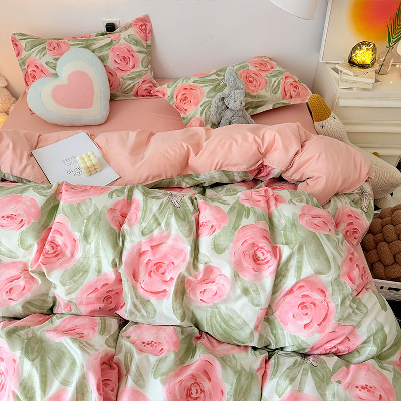 Rosa Rose Bettbezug-Set mit Re – Duvet Cover Sets With Zipper Bewertung und Preis