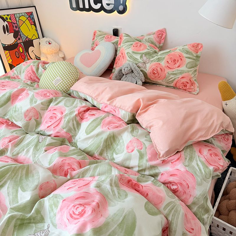 Rosa Rose Bettbezug-Set mit Re – Duvet Cover Sets With Zipper Bewertung und Preis